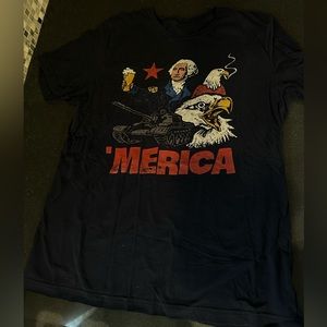 Short sleeve dark blue american tshirt